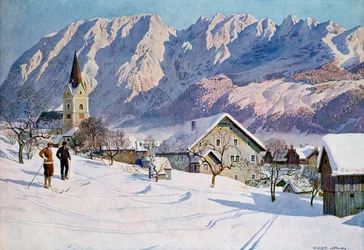 Mitterndorf in Österreich, nach einem Original-Aquarell